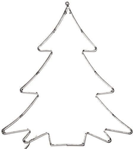 Best Season Star SA000025, LED-Silhouette Weihnachtsbaum, 50 Warmweisse LEDs, Metall, Silber, 2.0 x 45.0 x 50.0 cm