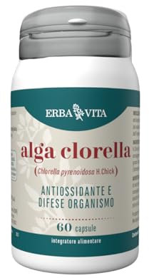 ERBA VITA Integratore Alimentare di Alga Clorella - 60 Capsule - La microalga verde ricca di nutrienti, sostiene le difese dell'organismo