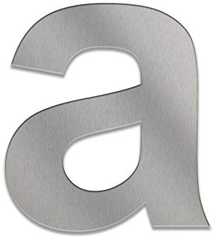 ZALAFINO Hausnummer aus Edelstahl in anthrazit/schwarz / DB703 / Edelstahl natur 0-9 und a-f - Größe konfigurierbar (7,4 cm, a)