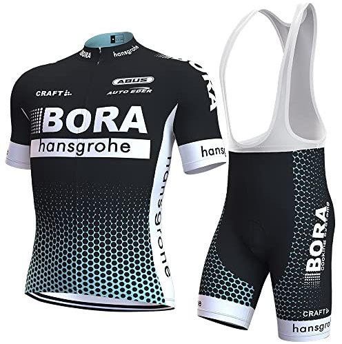 assocauicy Herren Kurzarm Fahrrad Trikot Set,Atmungsaktiv Schnell Trocknend Radtrikot Mit 4d Gel Gepolsterten Shorts Fahrradbekleidung Set