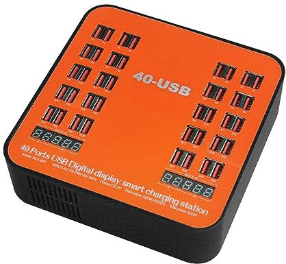 Stazione di ricarica USB multiporta da 200 W 40 Presa di ricarica rapida Adattatore per caricabatterie USB multiplo per tablet e altro