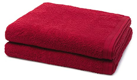 Möve - 2 teiliges Frottier-Set - Superwuschel (2 X Duschtuch im Set) - 520 g/m2 - Baumwolle - Walkfrottee - saugstark - weich und flauschig - Ruby