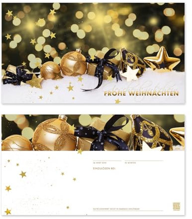 GESCHENKGUTSCHEINcom by POS-HAUER. 10 Gutscheine, blanko zum selber Ausfüllen. Für Weihnachten Weihnachtsmotiv.