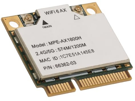 Laptop Wireless Card, AX1800H WiFi 6 Mini PCIE Adapter, Dual Band Wireless Card, Bluetooth 5.2 Wireless Module for 10 11 for Linux