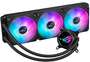 ASUS ROG STRIX LC III 360 ARGB - Refrigerador Líquido AiO con Bloque de Agua Giratorio 360°, Bomba Gen7 v2 de Asetek, Ventiladores ROG ARGB y Efectos de Iluminación Aura Personalizados