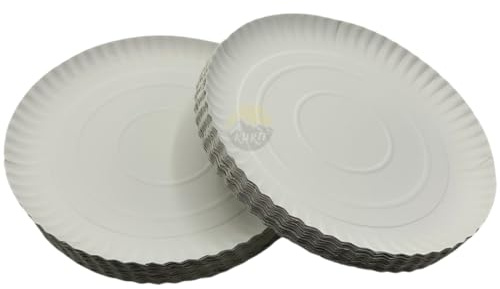 KURTT - 200 Stück Pappteller - Ø 28cm - Pappteller - Einwegteller Pappteller -Einweggeschirr - Kuchenteller - Partyteller - Pappteller - Kuchenteller - Kuchenteller