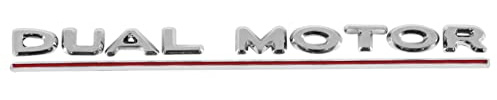 Borimend 3D Dual Motor Decals Car Rear Trunk Emblem Sticker Badge Decals for Model 3 2017-2020, Decorative Sticker