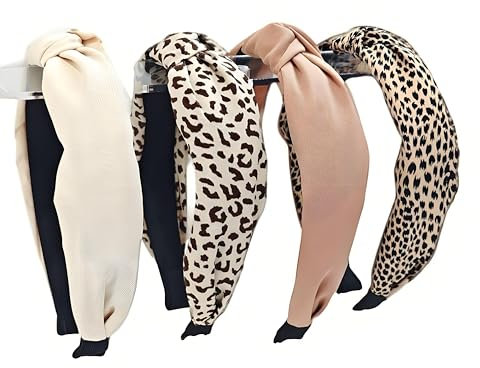4er-Pack Stirnbänder für Frauen, Stylische Top-Knot-Haarbänder - Knoten-Haarband für Frauen - Breite Haarbänder Haaraccessoires