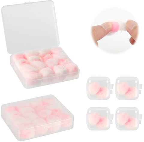20 Pairs Wax Ear Plugs for Sleeping, Waterproof Noise Cancelling Earplugs, Reusable Wax Earplugs Soft Moldable Ear Plugs with Carry Case for Swimming, Studying, Airplane Sleep and Work