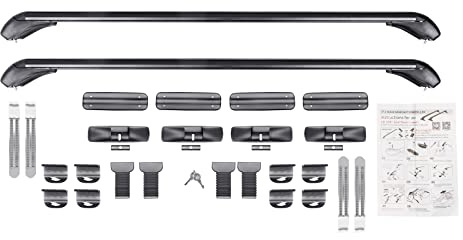 BJTDLLX 2 Dachträger Universal Dachgepäckträger Auto, Auto-Dachträger für 4- oder 5-türige Autos, Aluminium Dachträger Relingträger mit Schloss, Belastung 75 kg