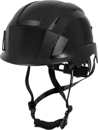 ACE Patera Premium Casco di sicurezza - casco da costruzione e da alpinismo per il lavoro e lo sport - casco da arrampicata leggero e casco da costruzione - Nero