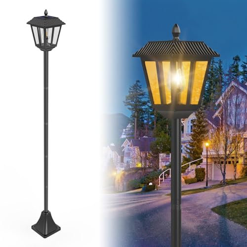 Artrastar LED Lanterne Solari da Esterno con Picchetto, Lampade Solari da Giardino, Impermeabili, Lampioni da Esterno 180 cm Luce Bianca Calda (1 Pezzi)
