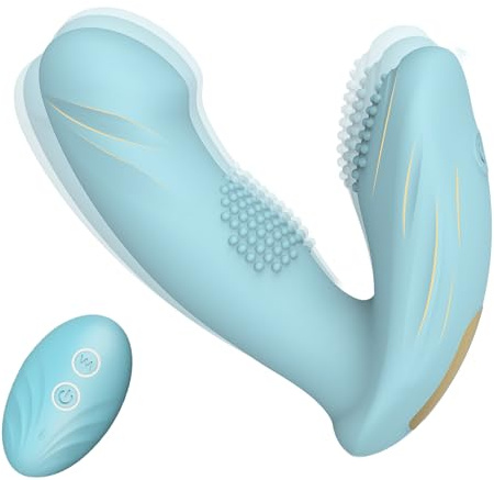 Vibromasseurs Papillon Portable, Tokhub Jouets Sexuels pour Adultes avec 12 Vibration, Vibromasseur Point G et Jouet Sexuel Anal-Masseur de Prostate, Vibreur Clitoridien Télécommandé pour Couple-Bleu