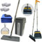 FLOORINGTON Flat Mop and Bucket Set Includes 4 Washable Microfiber Pads 3 Cleaning Cloths, Mini Dustpan Brush Set + Long Handled Dustpan & Brush Set Complete Home Cleaning COMBO SM11+GR88 (GREY COMBO)