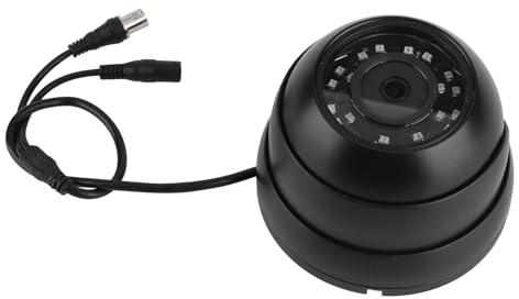 Bnineteenteam 1080p CCTV DOME -kamera med Avancerat Ljudövervakningssystem, 360 ° Justerbar Design, HD -kvalitet, Nattvisionskapacitet, Ultra Vid Visningsvinkel, för Bussbåtbil (Svart)
