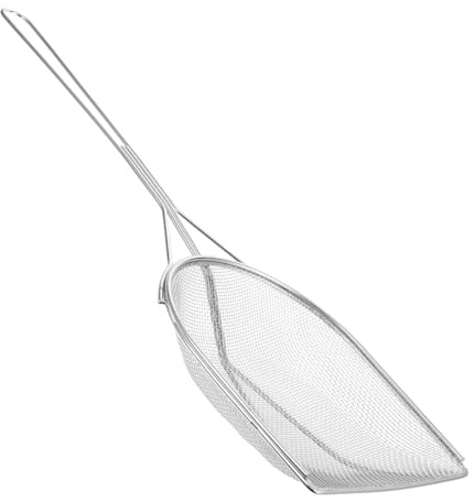 Edelstahl Speiseölfilter Sieblöffel Quadratisch für Küche und Fritteuse | Feines Siebgewebe, Silber, Leicht zu Reinigen, Abschöpflöffel