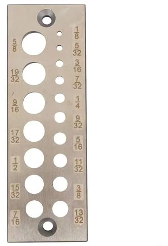 Stahldübelplatte, 16 Löcher, Holzdübel-Werkzeug für Harthölzer und Weichhölzer, metrisch und für imperiale Größen (4 mm-16 mm), für A2-Stahl-Holzbearbeitungswerkzeug, 152 x (für imperiale)