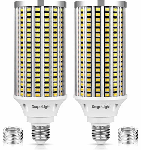 DragonLight 54W Lámpara LED de Maíz Super Brillante (Reemplaza 400W) - Bombilla Edison E27/E40-3000K Blanco Cálido 6.500 LM para Iluminación Comercial - Garaje Taller Oficina Jardín (Paquete de 2)