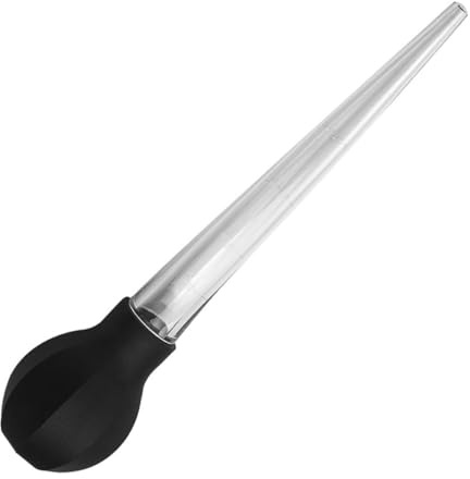 DECHOUS Silicone Turkey Baster Black Octagonal Head, Food-Grade Plastic Meat Injector and BBQ Sauce Syringe for Roasting and Grilling