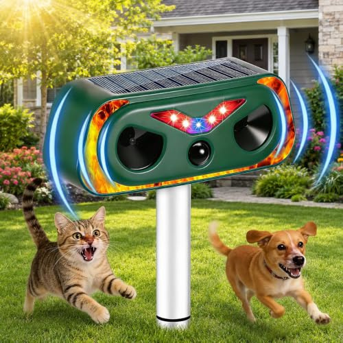 Katzenschreck Für Garten Mit Led Bewegungsmelder,Katzenabwehr Für Hunde | Marderschreck Garten Mit 2 Modus Katzenabwehr,Ip66 Marderschreck Garten,Katzenschrecks Ultraschall Blitz Gegen Marder