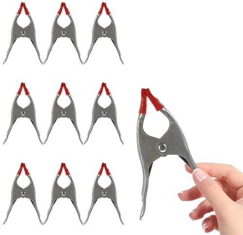 Ciieeo 10 piezas Abrazaderas Hierro con Resorte para Carpintería Pinzas de Presión Reforzadas para Madera Clips Versátiles para Fijación Rápida Talleres y Manualidades