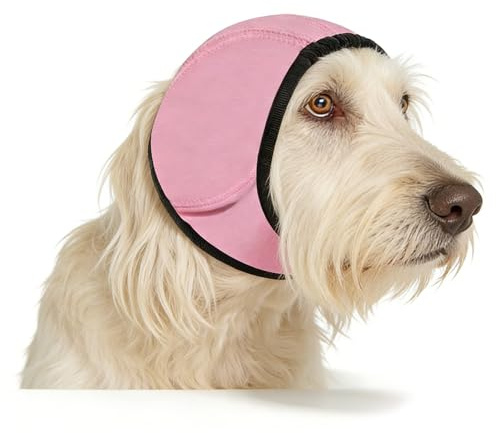 Ztolbriy Gehörschutz für Hunde - Verstellbarer Hunde-Ohrschutz mit Schalldämmung, Bequeme & Waschbare Ausführung für Alle Rassen, Ideal zum Baden & Trocknen (Rosa)