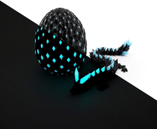 FCXVXCL Uovo Di Drago Luminoso Stampato in 3D, Uovo Di Drago Articolato e Giunti Flessibili, Draghi di Articolato con Ovoide, Gioco da Scrivania per La Casa, Adulti, Ufficio, Geschenke