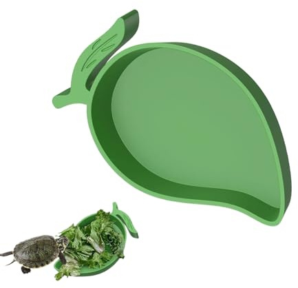 Generisch Cuenco de agua para reptiles | Dispensador de comida en forma de hoja impreso en 3D, accesorio para dragones barbudos | Para reptiles y anfibios como el gecko leopardo, camaleón, gamón