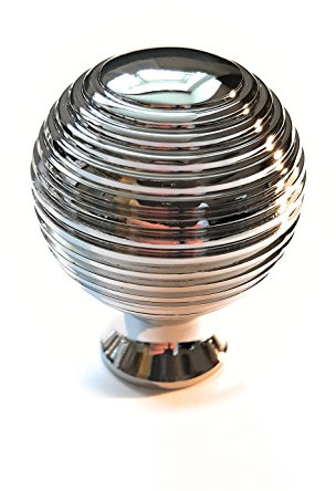 French Furniture Fittings FFF Set of 6 Queen Anne Beehive Knobs Polished Chrome 31mm Diameter 39mm Depth