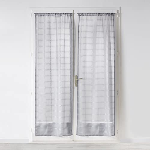 Douceur d'Intérieur Candide - Coppia Dritta con Passante, 2 x 70 x 200 cm, Colore: Grigio