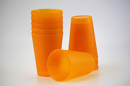 S&S-Shop 10 Plastik Trinkbecher 0,4 l orange | Mehrwegtrinkbecher | Becher | Partybecher | Mehrwegbecher | Kunststoffbecher