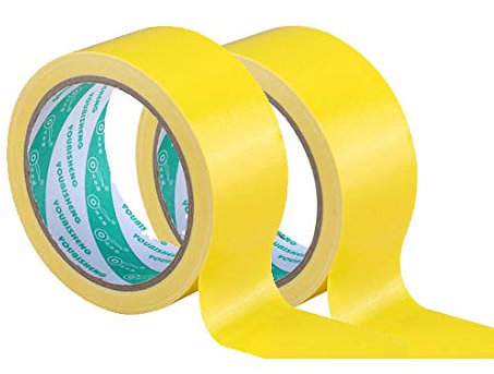 POOPFIY 2 Piezas de Bricolaje decoración Fuerte 50mm Alfombra de Cintas Anchas de 10 Metros de Tela pegajosa Cinta Adhesiva de Tela Rollo Craft reparación de la Alfombra de Cintas,Amarillo