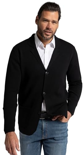 JP 1880 Hommes Grandes Tailles L-8XL Veston en Maille# Milano, avec Technologie FLEXNAMIC® et col à Revers -Jusqu'au 8 XL Noir 7XL 782666130-7XL