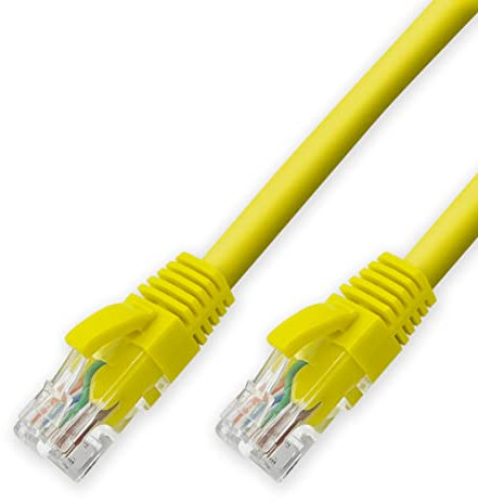 D.Square - Cable Ethernet Internet LAN 1m, Cat.6 U/UTP Amarillo, Cable de Red LSOH, Conector Rj45, 1 GB/S, Ideal para Router/Móderms, Switch, Repetidor, Ordenador, Portátil, Red Locales.