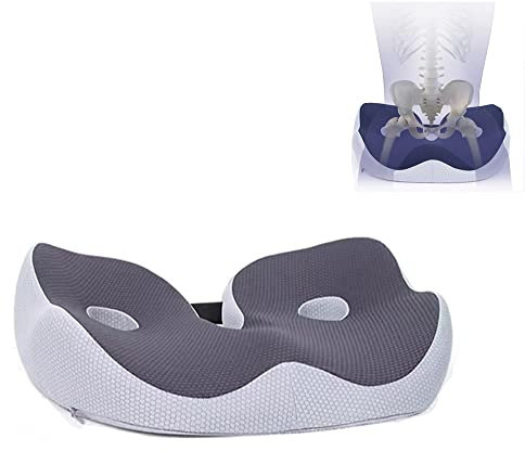 vikitim Sitzkissen Orthopädisch, Donut Kissen Steißbein, Hämorrhoiden Sitzring, Memory Foam Stuhlkissen Wirkt Schmerzlindernd Fördert Durchblutung für Büro Auto Sofa Bürostuhl B