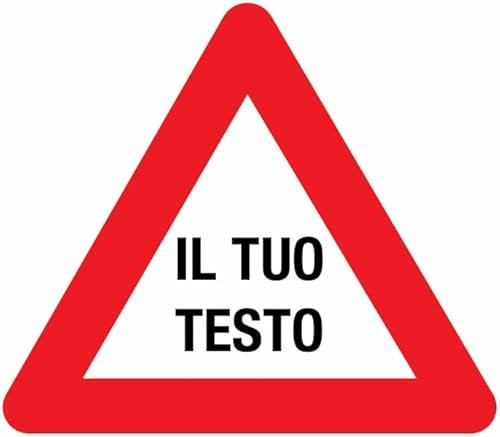 CARTELLO IN LAMIERA SCATOLATA TRIANGOLO LATO 90 cm - pericolo personalizzati - SEGNALE CATARIFRAGENTE CON CAVALLETTO (CARTELLO CLASSE 2)