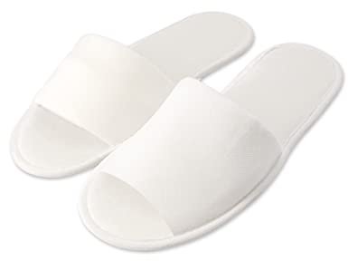 SHOBI Pantofole per Ospiti in Spugna Monouso per Hotel Unisex Taglia Unica Aperta Bianco 100 Pezzi