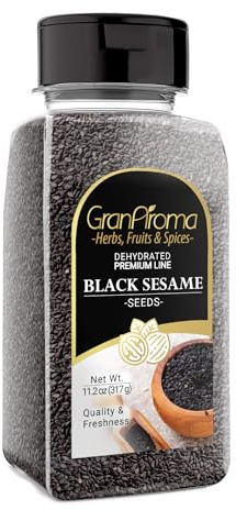 GranAroma Black Sesame Seeds, 11.2 oz, Garnish & Seasoning, Versatile Seeds, Nutty Flavor