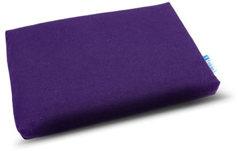 Yogan Head Cushion/Headpad (1) for Yoga/Pilates | Organic Cotton Outer Cover (Removable & Washable) | Inner Cover with Recycled Fiber Filling | 30cm×20cm×2.5cm (Royal Purple)
