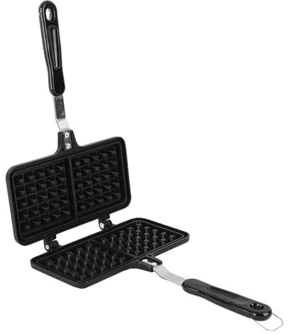 Non-Stick Waffle Maker,8.3x13.0x1.2inch Camping StoveTop Waffle Maker Aluminum Even Heating Double Waffle Baking Pan for Breakfast