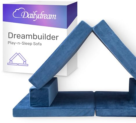 Dailydream Dreambuilder Play-n-Sleep Spielsofa für Kinder, 168x84x55 cm, Blau