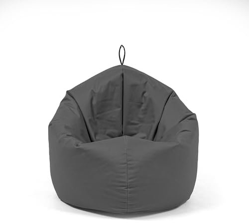Nadimaideal Sitzsack 2 in1 Funktionen für Kinder, Teenager & Erwachsene | Indoor & Outdoor | Gaming Sitzsack -Komfortabler Beanbag | Füllung EPS Perlen (Anthrazit, L -Durchmesser: 125 cm)