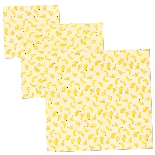 minkissy 3 Sheets Beeswax Cling Wrap of Food Packing Paper Beeswax Wrap for Sandwiches Reusable Food Wrapping Wax Paper