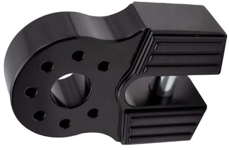 AsrMyjcx Soporte de grillete de cabrestante genérico, resistente, gancho de remolque de plano y fuerte con protección de goma para vehículos UTV, Negro