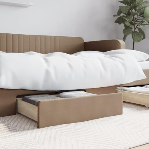 ShGaxin 833925 833925 Cassetti Letto 2 pz Legno Ingegneria Cuoio Sintetico Cappuccino Scatola Sotto-Letto Immagazzinaggio Scatole di Immagazzinaggio di Vestiti