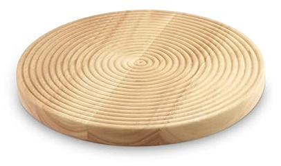 Sur La Table Round Medium Chopping Board for Meats, Vegetables and Fruits, Easy to Clean, Made with FSC Certified Materials, 30.5 x 30.5cm. Colour Me Happy, Natural Wood, SLT847083