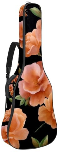 Akustikgitarre Tasche 1cm Dicke Polsterung, Wasserdicht Oxford Tuch Gitarrentasche Rucksack für 40-42 Zoll E-Bass Klassische Gitarren, Nahtlose Valentinstag Kleine Herzen mit Punkten, Mehrfarbig 04