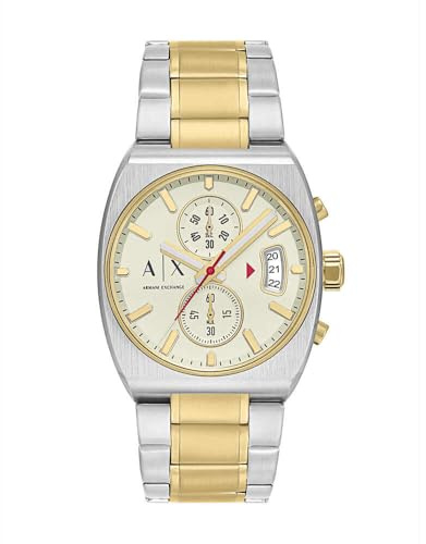 Armani Exchange Uhr für Herren, Quarz Chronographenwerk und 40 mm Gehäusegröße mit Edelstahlarmband