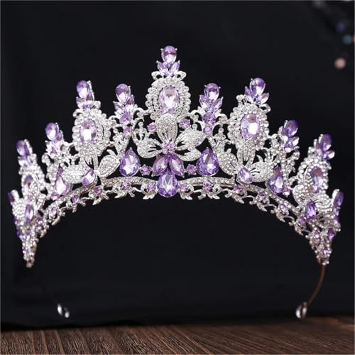 Women’S Retro Rose Gold Tiara With Water Drop Flower Crystals A Rhinestone Veil Diadem For Wedding Hair Accessories