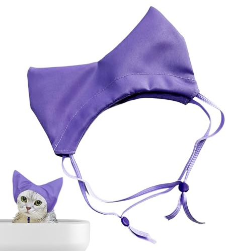 Cappuccio da bagno regolabile per gatti e cani - Busta della testa di protezione 'orecchio impermeabile da tessuto di Oxford resistente, progettato per proteggere le orecchie degli animali durante